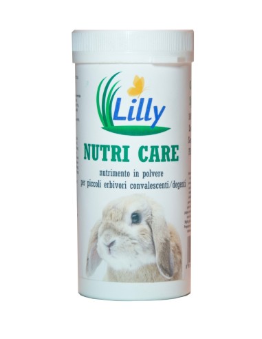 Lilly Nutri Care on hienojakoinen jauhemainen ruoka, joka mahdollistaa keinotekoisen ruokinnan ruiskun tai letkun kautta kaikille pienille kasvinsyöjille (kaneille, marsuille, matelijoille jne.), joilla ei ole ruokahalua tai jotka ovat eläinlääkärin klinikoilla sairaalahoidossa.